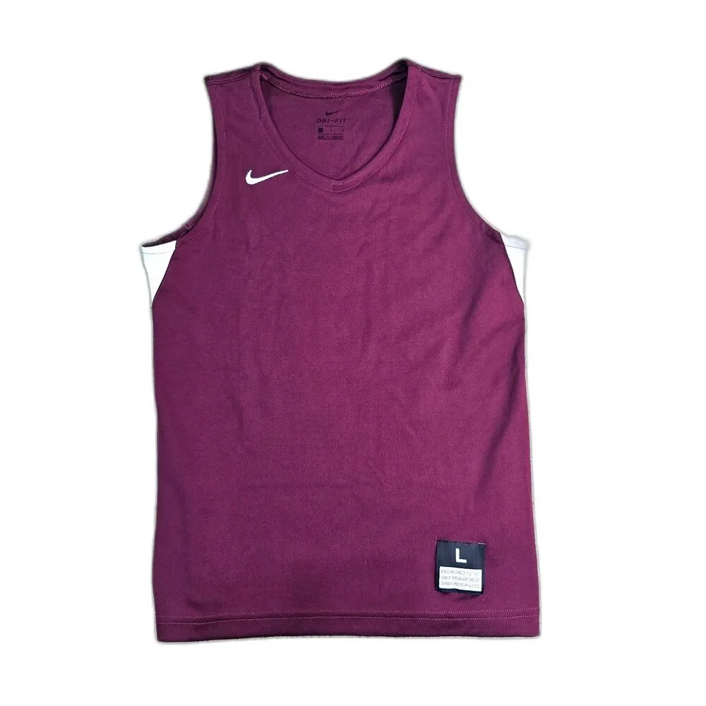 Nike Dri-FIT Basketball Jersey Tank Top Maroon Youth  Large Sleeveless